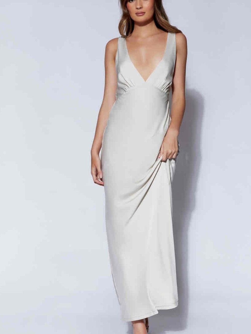 *nwt* meshki satin nadia maxi dress